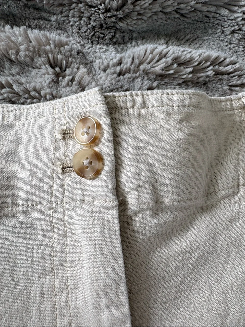 Talbots Cream Linen Pocket Shorts